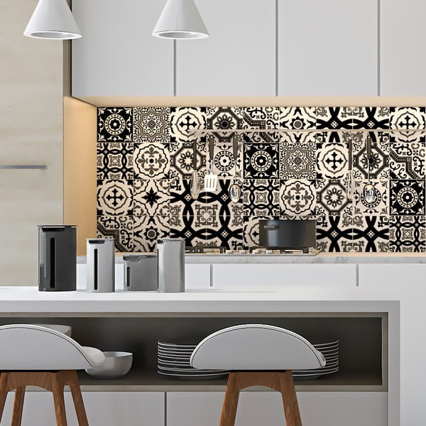 Komplet 16 dekorativnih stenskih nalepk Ambiance Modern, 20 x 20 cm