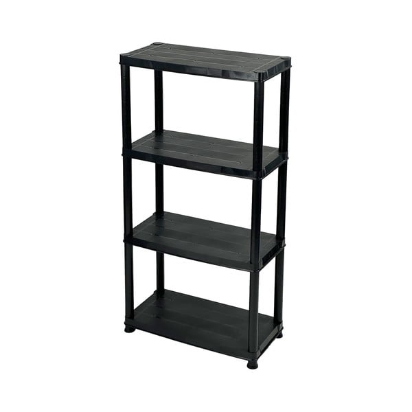 Črn plastičen regal za delavnico 61x130 cm – Addis