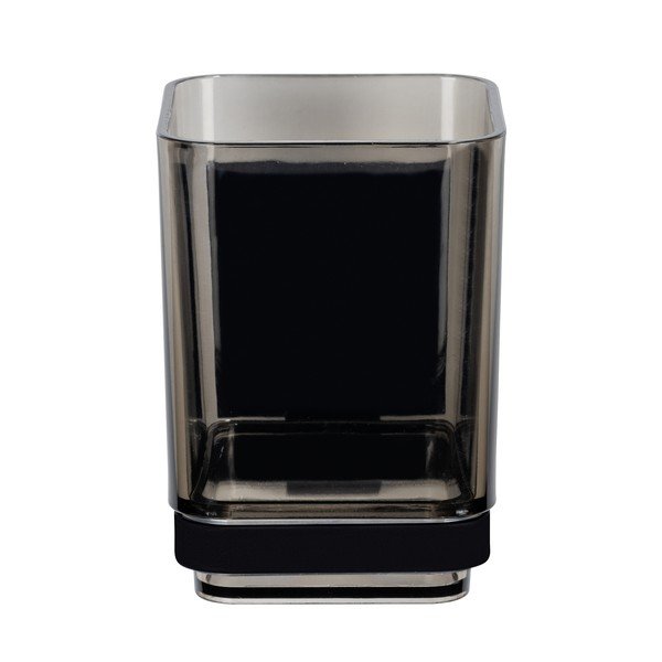 Črn plastičen lonček za zobne ščetke z namestitvijo brez vrtanja Quadro – Wenko-image-2