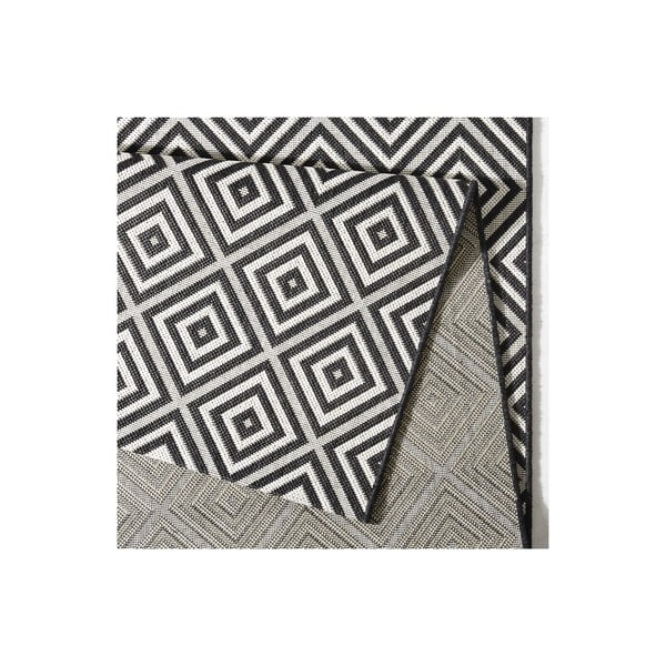Črno-bela zunanja preproga NORTHRUGS Karo, 80 x 200 cm-image-1