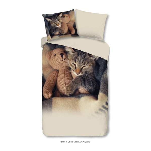 Otroško bombažno posteljno perilo za eno osebo Dobro jutro, mala mačka, 140 x 200 cm