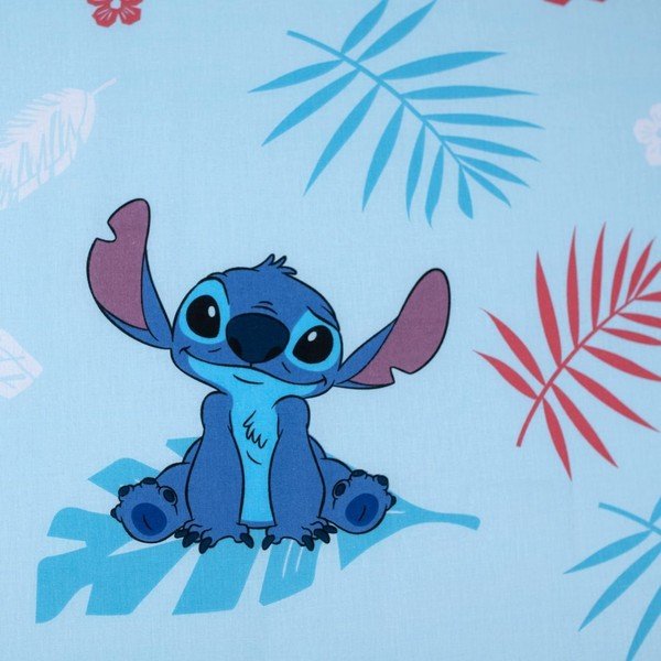 Modra napenjalna enojna bombažna otroška rjuha 90x200 cm Lilo & Stitch "Blue" – Jerry Fabrics-image-2