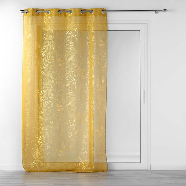 Rumena prosojna zavesa iz tančice 140x280 cm Belflor – douceur d'intérieur