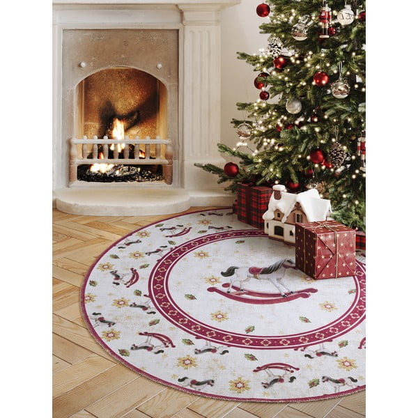 Rdeča okrogla preproga z božičnim motivom ø 160 cm Toy's Delight Rocking Horse – Villeroy&Boch-image-1