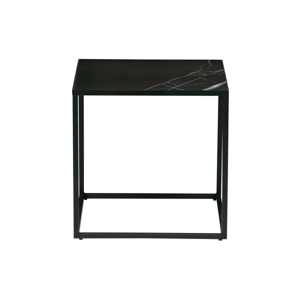 Črna mizica z marmornato ploščo vtwonen, 45 x 45 cm
