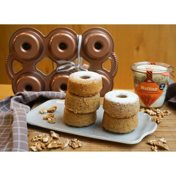 Pekač za 6 mini kolačev v bakreni barvi Nordic Ware Angel, 1,4 l-image-1