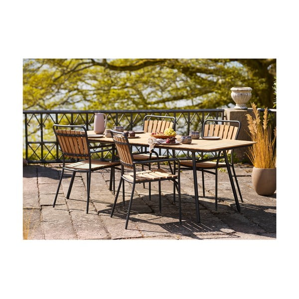 Vrtni stoli v kompletu 2 ks iz masivnega lesa/kovinski v naravni barvi Cleveland – House Nordic-image-3