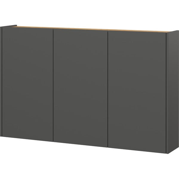 Antracitno siva stenska omarica v hrastovem dekorju 138x87x25 cm Libbiano – Germania