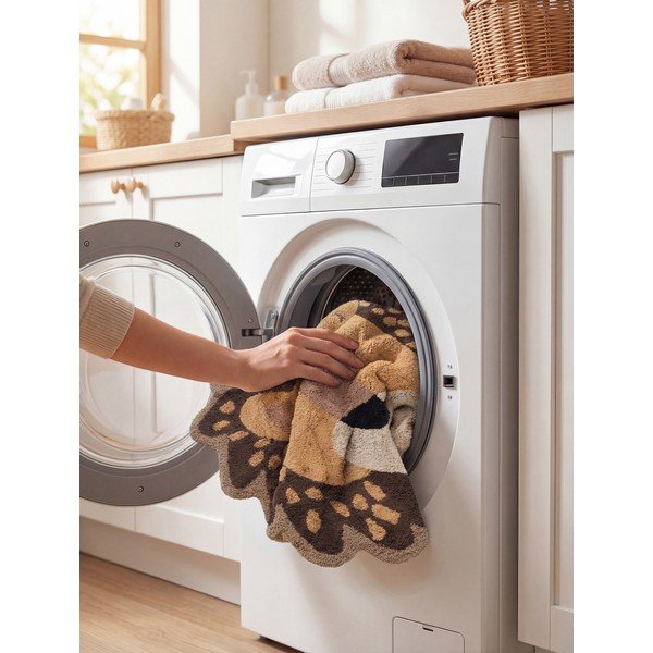 Oranžna/rjava pralna/ročno tkana bombažna otroška preproga 120x125 cm Snuggle Roary – Hanse Home-image-2