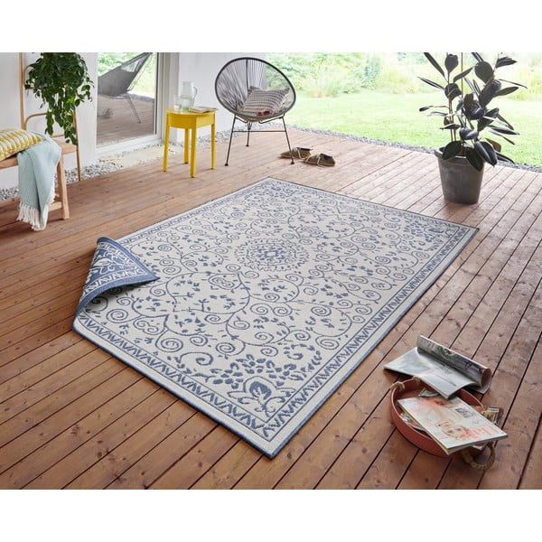 Modro-krem zunanja preproga NORTHRUGS Leyte, 160 x 230 cm-image-1