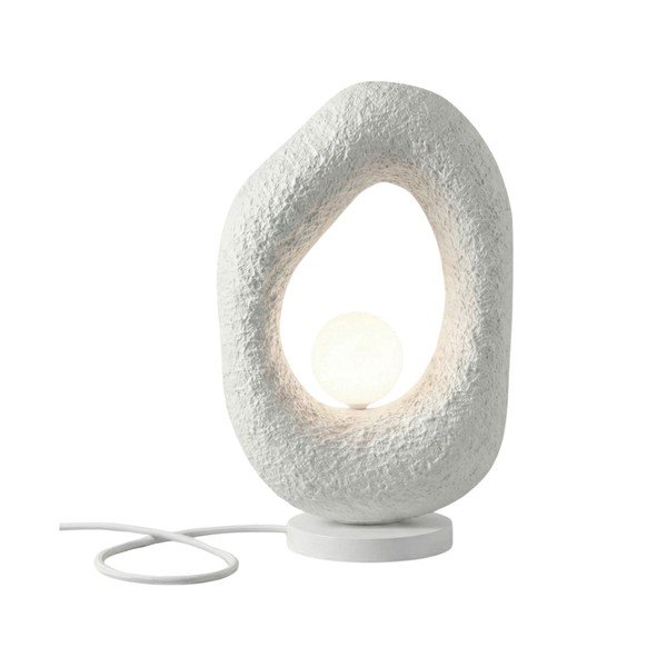 Bela kovinska namizna svetilka (višina 50 cm) Lore – Opviq lights