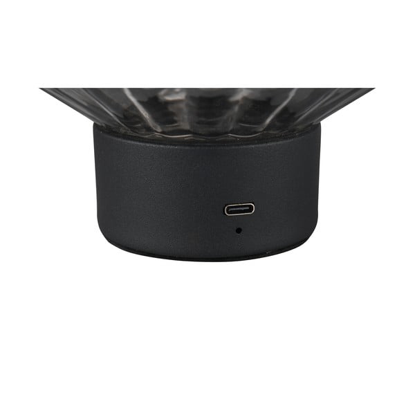 Črna/siva LED zatemnitvena namizna svetilka s steklenim senčnikom (višina 19,5 cm) Lord – Trio-image-3