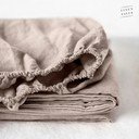 Svetlo rjava lanena napenjalna rjuha Linen Tales, 180 x 200 cm