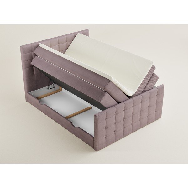 Vijolična boxspring postelja s prostorom za shranjevanje 160x200 cm Tasca – Maison de Rêve-image-3