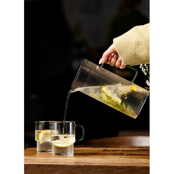 Zelene steklene skodelice v kompletu za kapučino 2 ks 350 ml Livio – Vialli Design-image-1