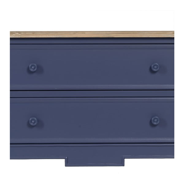 Modra nizka komoda iz masivne jelke 80x60 cm – Ixia-image-4