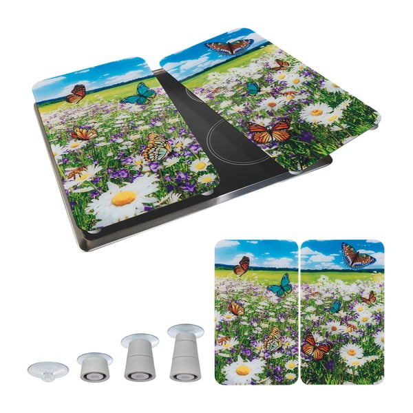 Zaščitne plošče za štedilnik iz kaljenega stekla 2 ks 52x30 cm Summer Meadow – Maximex-image-2