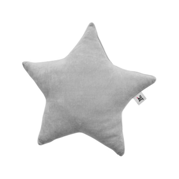 Siv otroški posteljni vzglavnik v obliki zvezde BELLAMY Velvet