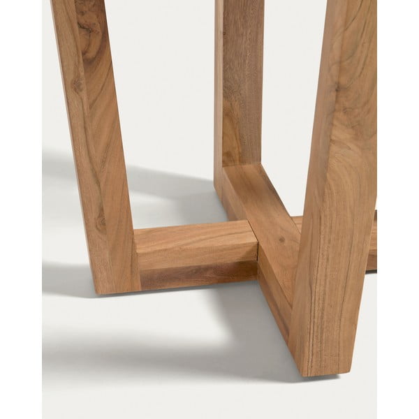 Okrogla jedilna miza iz masivne akacije v naravni barvi ø 90 cm Nahla – Kave Home-image-3