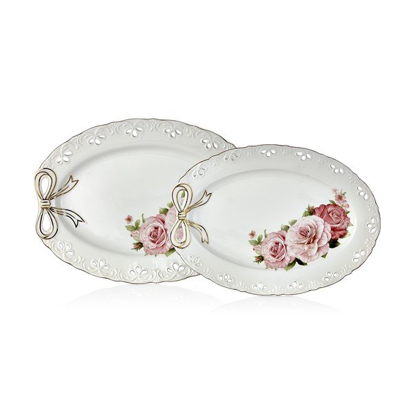 Komplet 2 porcelanastih krožnikov Dina