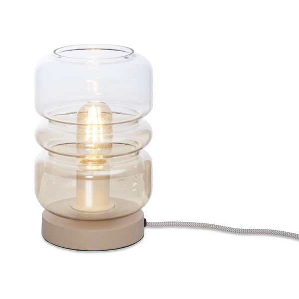 Rjava namizna svetilka s steklenim senčnikom (višina 23 cm) Verona – it's about RoMi