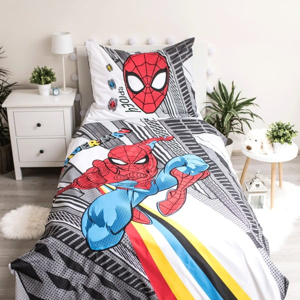 Siva otroška bombažna posteljnina Jerry Fabrics Spiderman, 140 x 200 cm-image-1