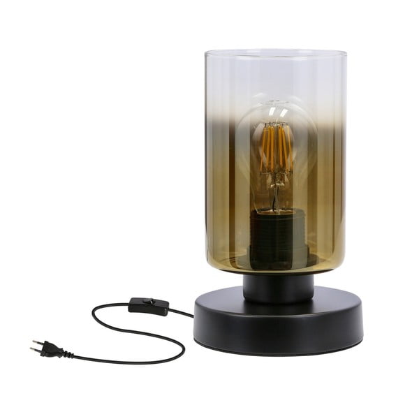 Črna namizna svetilka s steklenim senčnikom (višina 20 cm) Aspra – Candellux Lighting-image-3