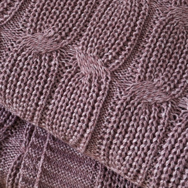 Roza/bela pletena odeja 130x170 cm Chunky Marl Knit – Catherine Lansfield-image-1