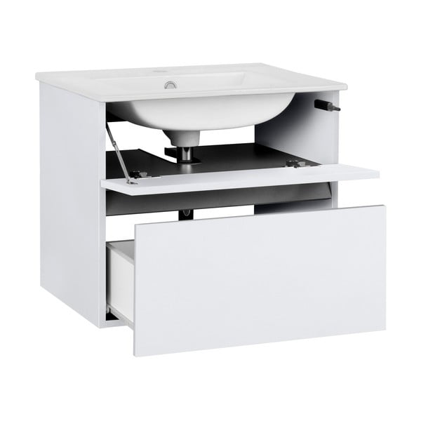 Bela stenska omarica brez umivalnika 60x52 cm Wisla – Støraa-image-2