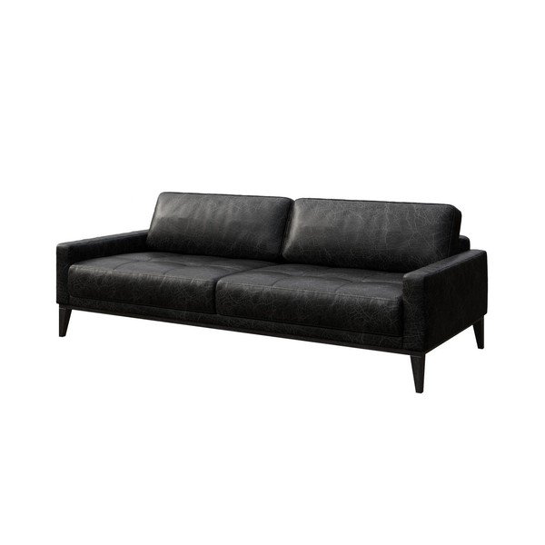 Črna usnjena zofa MESONICA Musso Tufted, 210 cm-image-2