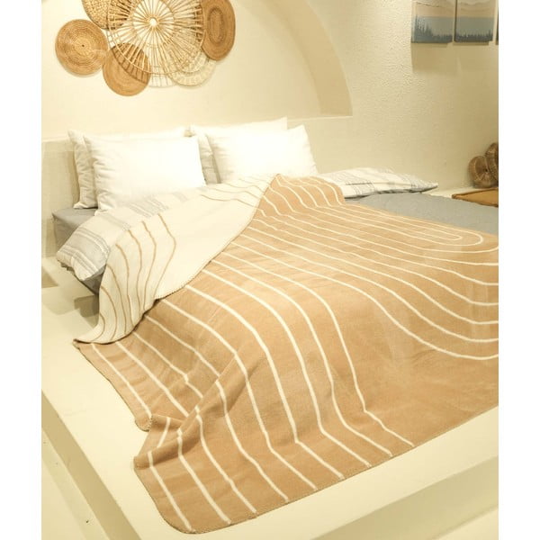 Bež/kremno belo pregrinjalo za enojno posteljo 150x200 cm Twin – Oyo Concept