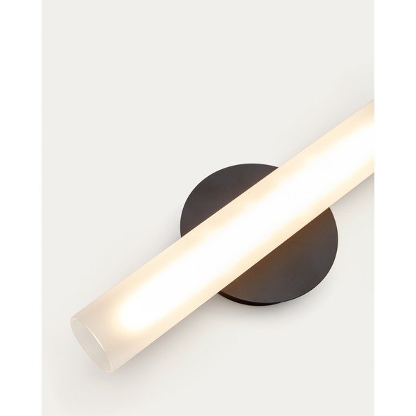 Črno-bela LED stenska svetilka Vauxall – Kave Home-image-2