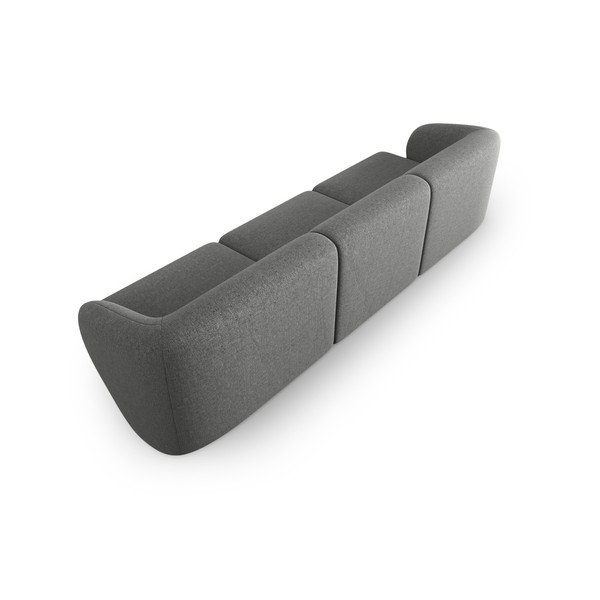 Siva sedežna garnitura iz šenilje 266 cm Paolo – Milo Casa-image-3