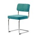 Turkizen jedilni stol iz rebrastega žameta Rupert – Unique Furniture