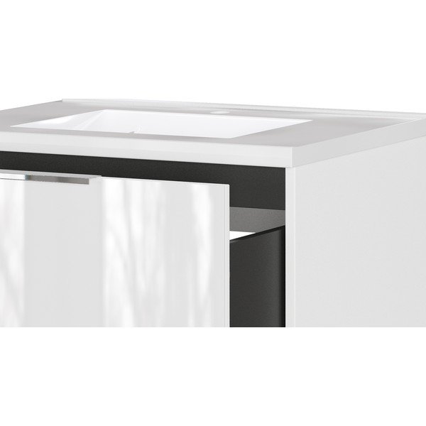 Bela stenska omarica za pod umivalnik v sijajnem dekorju 61x61 cm Celano – Germania-image-4