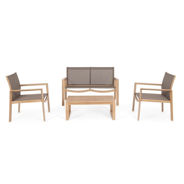 Aluminijasta vrtna garnitura v naravni barvi za 4 osebe Kallen   – Bizzotto