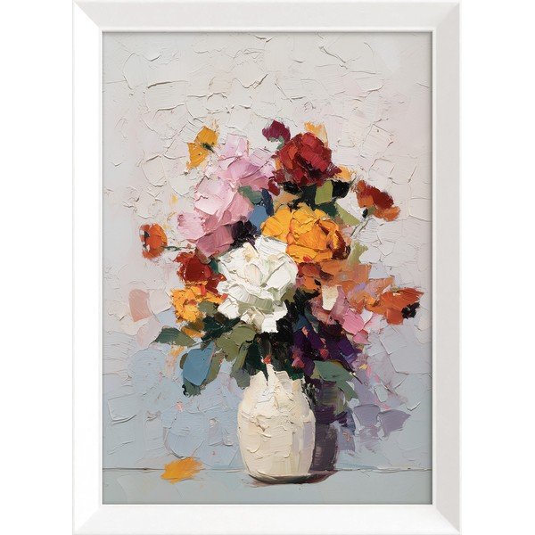 Tiskana slika z okvirjem 56x75 cm White Vase – Styler