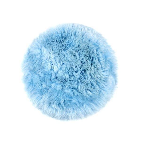 Modra sedežna blazina iz ovčje kože Royal Dream Zealand, ⌀ 35 cm