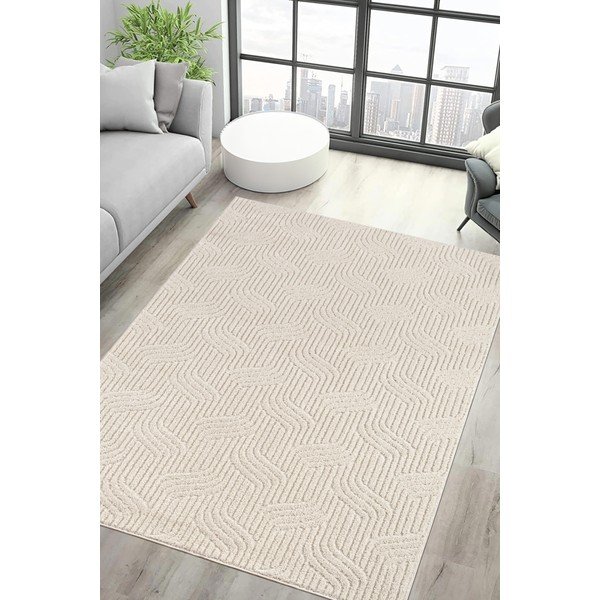 Kremno bela pralna preproga 200x300 cm Loopy – Mila Home-image-1