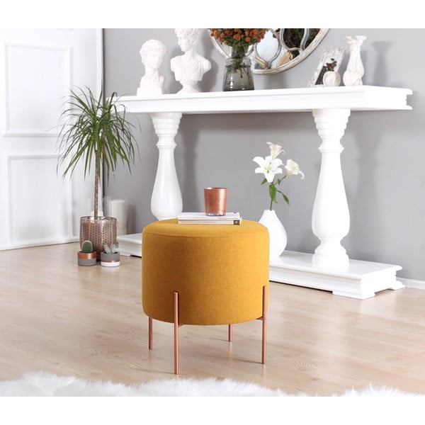 Gorčično rumen tabure Copper – Artie-image-2