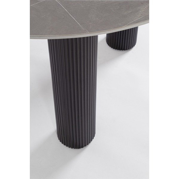 Okrogla jedilna miza z mizno ploščo v marmornem dekorju ø 120 cm Bamira – Yes Everyday-image-3