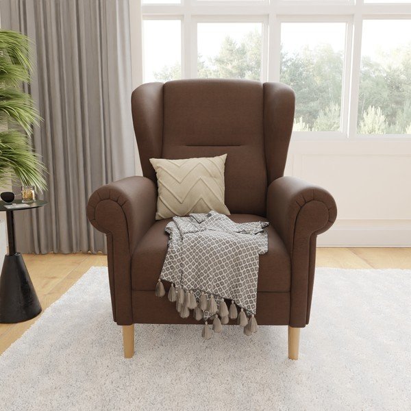 Temno rjav fotelj z naslonom Swan – Ropez-image-1