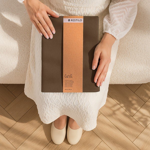 Rjava zavesa za delno zatemnitev 140x250 cm Carli – Restilo-image-4