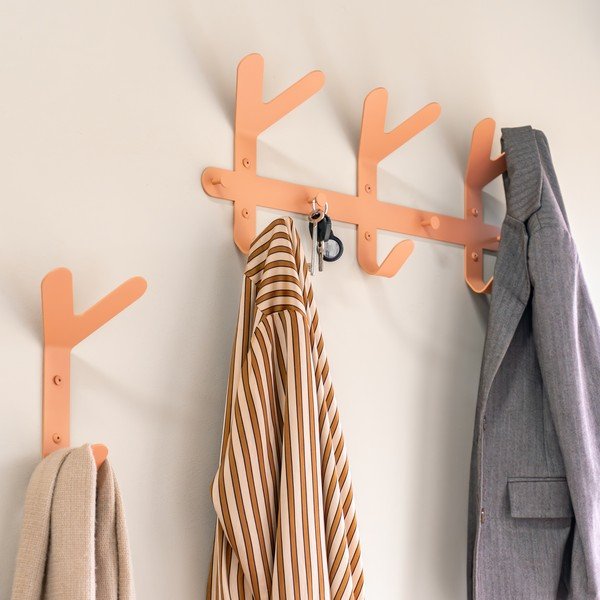 Rožnato-oranžen jeklen stenski obešalnik 66 cm Frondo – Spinder Design-image-4