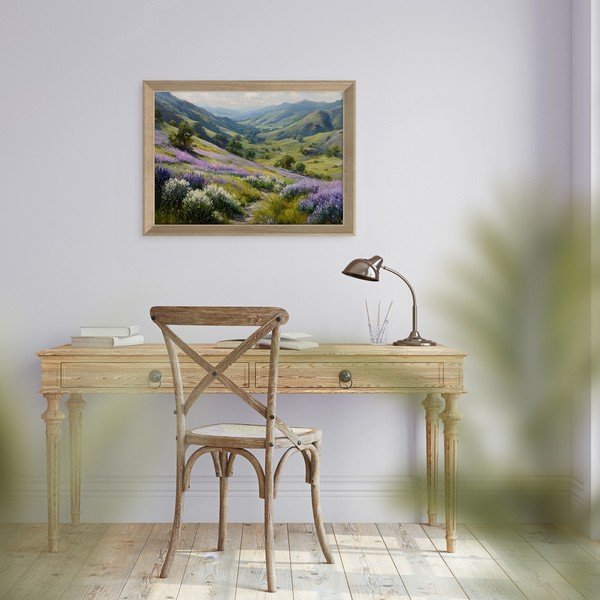 Tiskana slika z okvirjem 75x56 cm Violet Hills – Styler-image-2