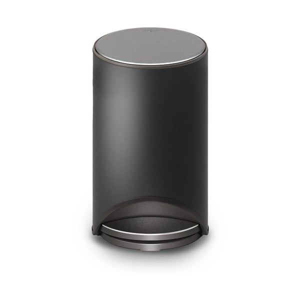 Mat črn kovinski koš za smeti s pedalom 10 l Arc – Joseph Joseph