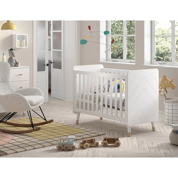 Bela otroška posteljica iz masivnega bora 60x120 cm BILLY – Vipack-image-1