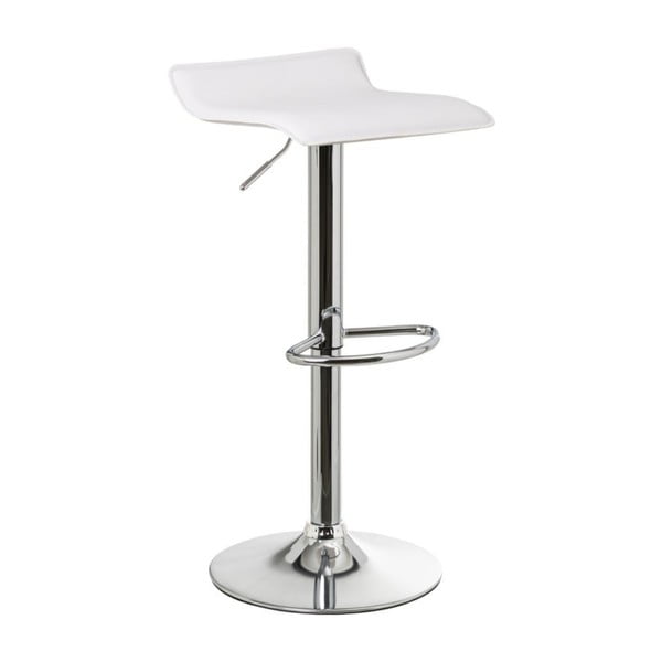 Beli barski stoli z nastavljivo višino iz umetnega usnja v kompletu 2 ks (višina sedeža 63 cm) – Casa Selección