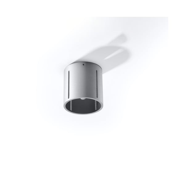 Siva stropna svetilka s kovinskim senčnikom Vulco – Nice Lamps