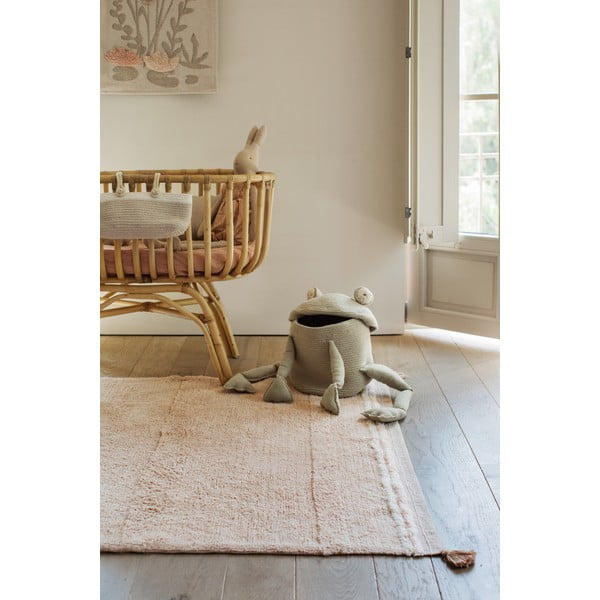 Svetlo rožnata pralna ročno tkana bombažna preproga 140x200 cm Bloom Rose – Lorena Canals-image-3